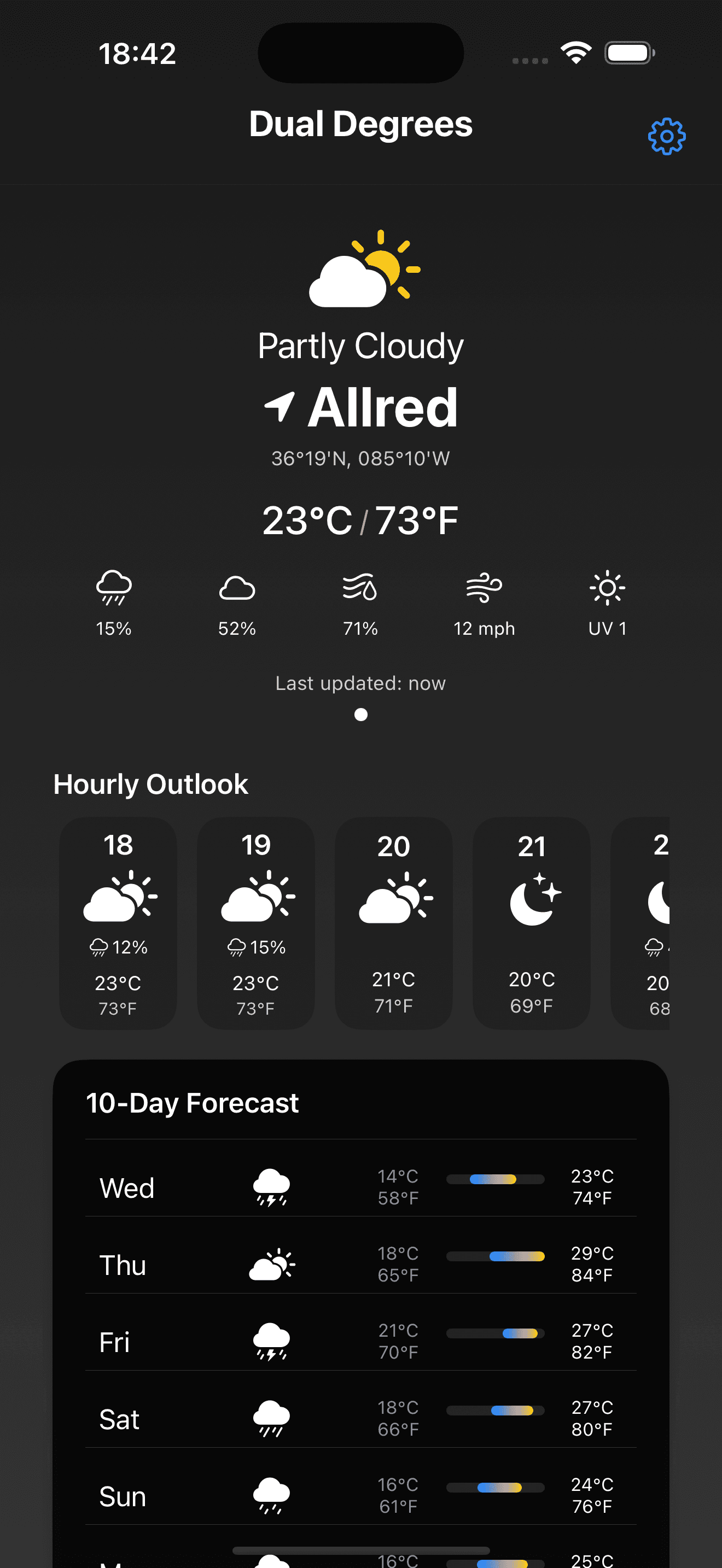 Weather details view